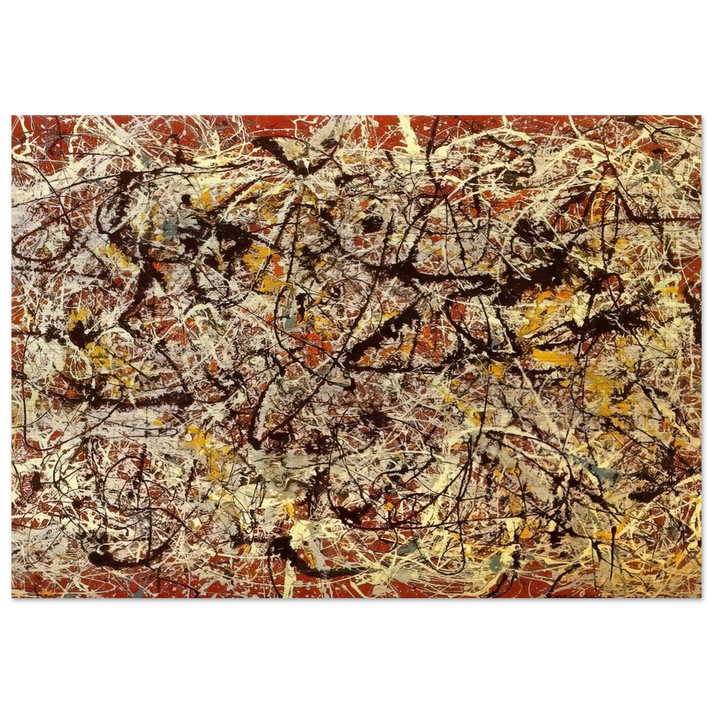 MURAL ON INDIAN RED GROUND 1950 - Jackson Pollock Brushed Aluminum Print - 70x100 cm / 28x40 inches | Jackson Pollock Aluminum Print | Jackson Pollock Prints