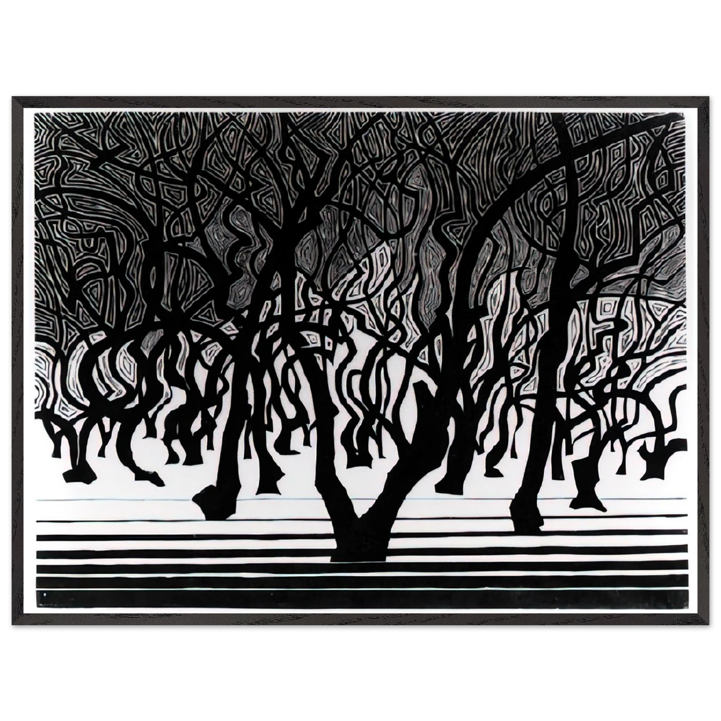 MC Escher - ESCHER (9) Wall Art - 30x40 cm / 12x16 inches - Premium Wooden Framed Poster With Fine Art Paper - Wood frame