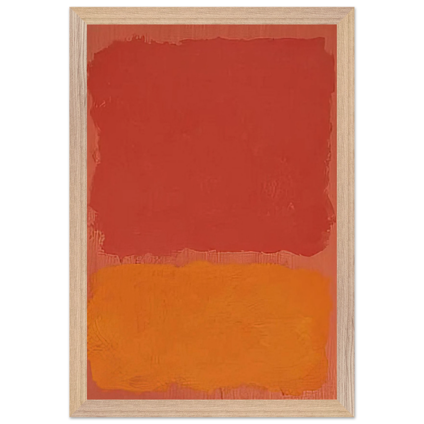 Mark Rothko - Untitled Red and Orange on Salmon - 1969 Wall Art - 30x40 cm / 12x16 inches - Premium Wooden Framed Poster With Fine Art Paper - Black frame