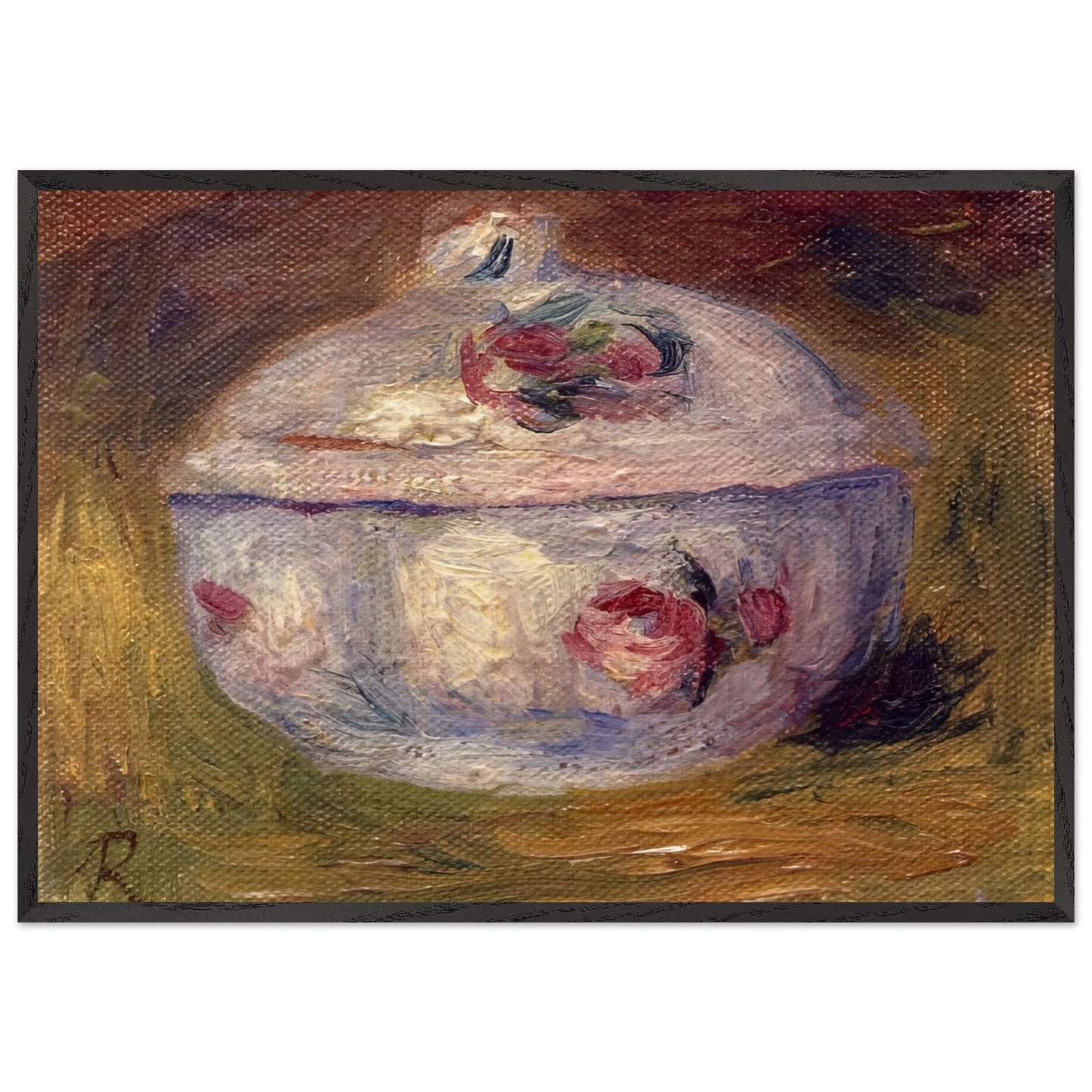 Sugar Bowl - Pierre-Auguste Renoir 70x100 cm / 28x40 inches Framed Art Print – Black Wooden Frame