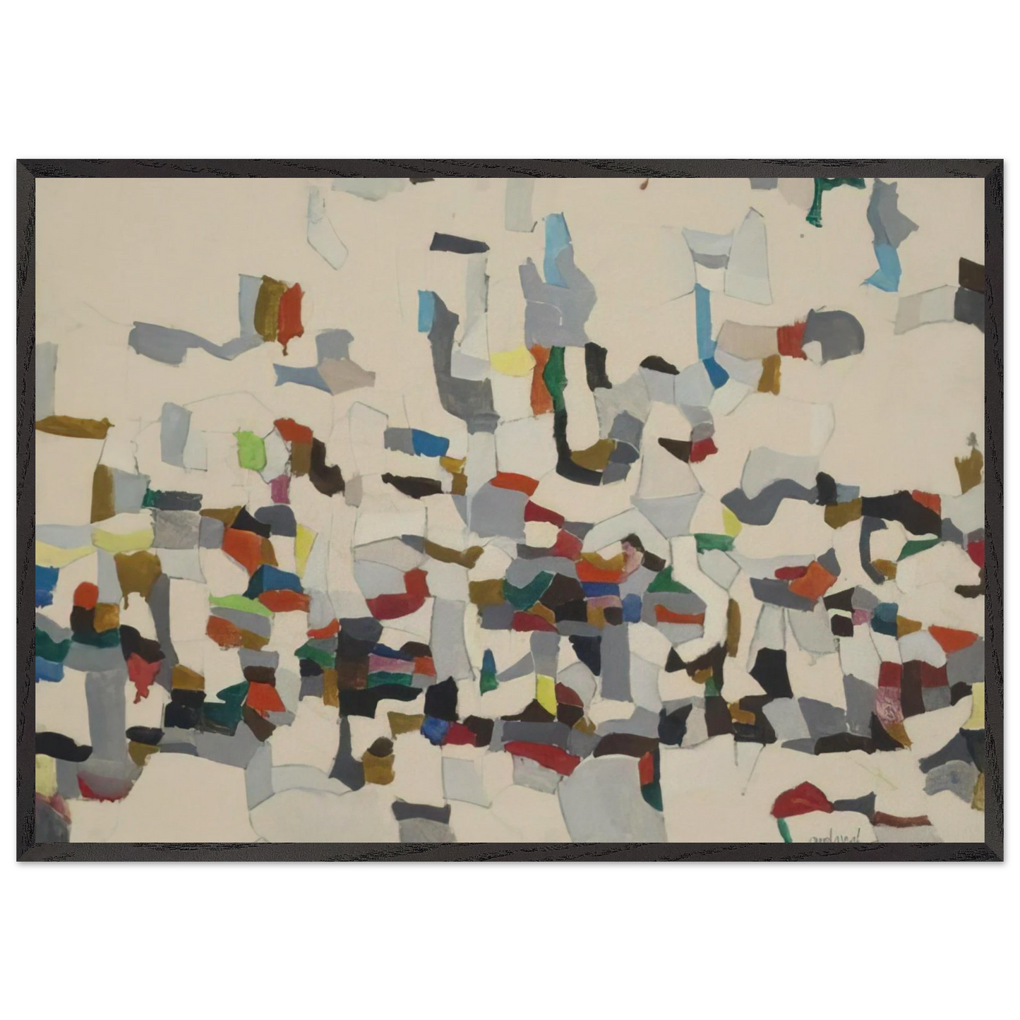 Untitled Composition - 1957 - Robert Goodnough Framed Art Print – Black Wooden Frame - Default Title - -Framed Art Print