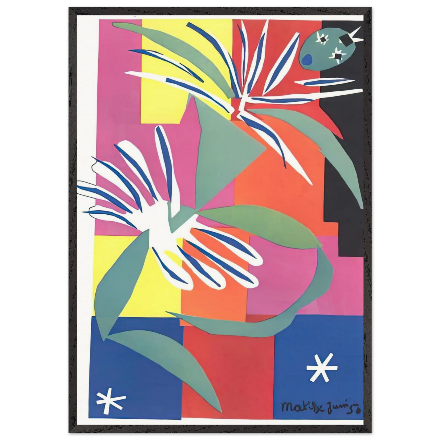 CREOLE DANCER - Henri Matisse 70x100 cm / 28x40 inches Framed Art Print – Black Wooden Frame