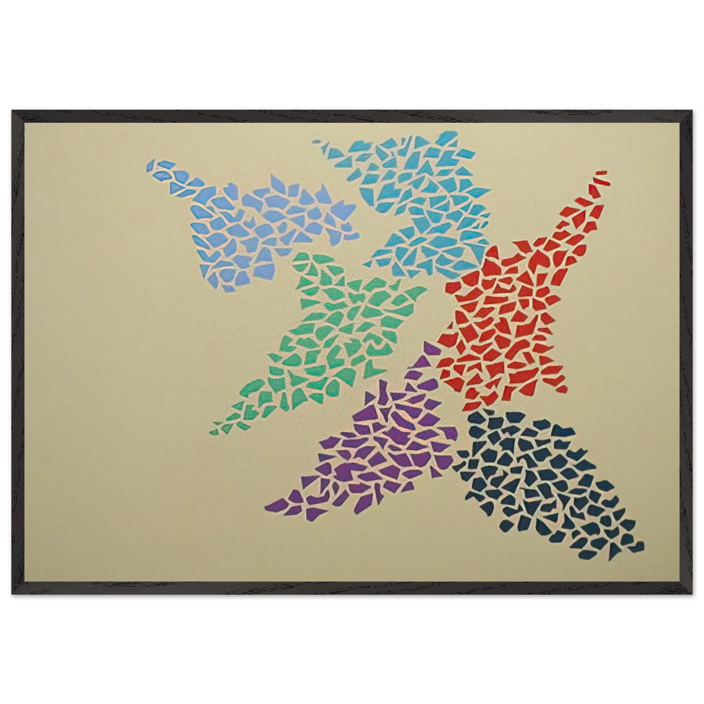 Confetti Pattern - 1973 - Robert Goodnough 70x100 cm / 28x40 inches Framed Art Print – Black Wooden Frame