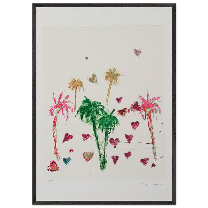 Untitled - Art Informel N3 - Mario Schifano 70x100 cm / 28x40 inches Framed Art Print – Black Wooden Frame