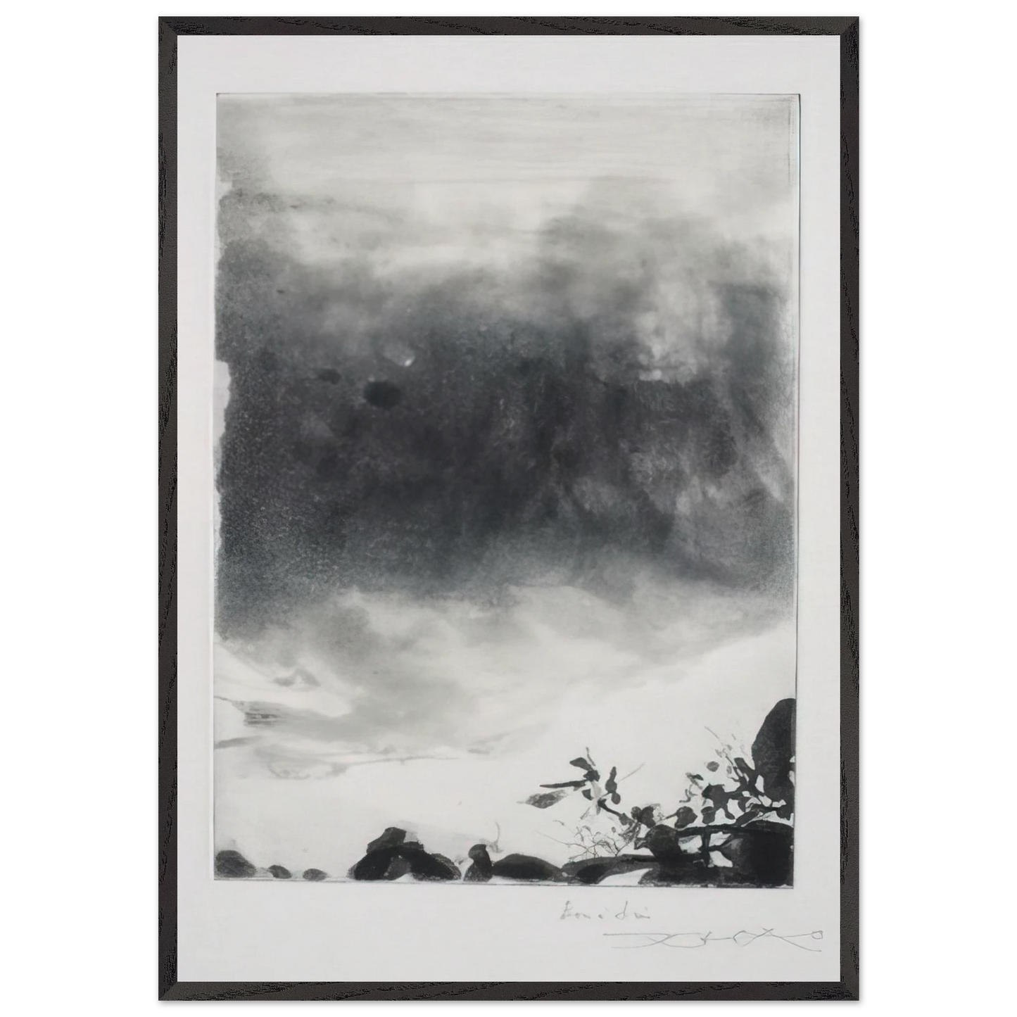 PROUSTIANA 1991 - Zao Wou-Ki 70x100 cm / 28x40 inches Framed Art Print – Black Wooden Frame