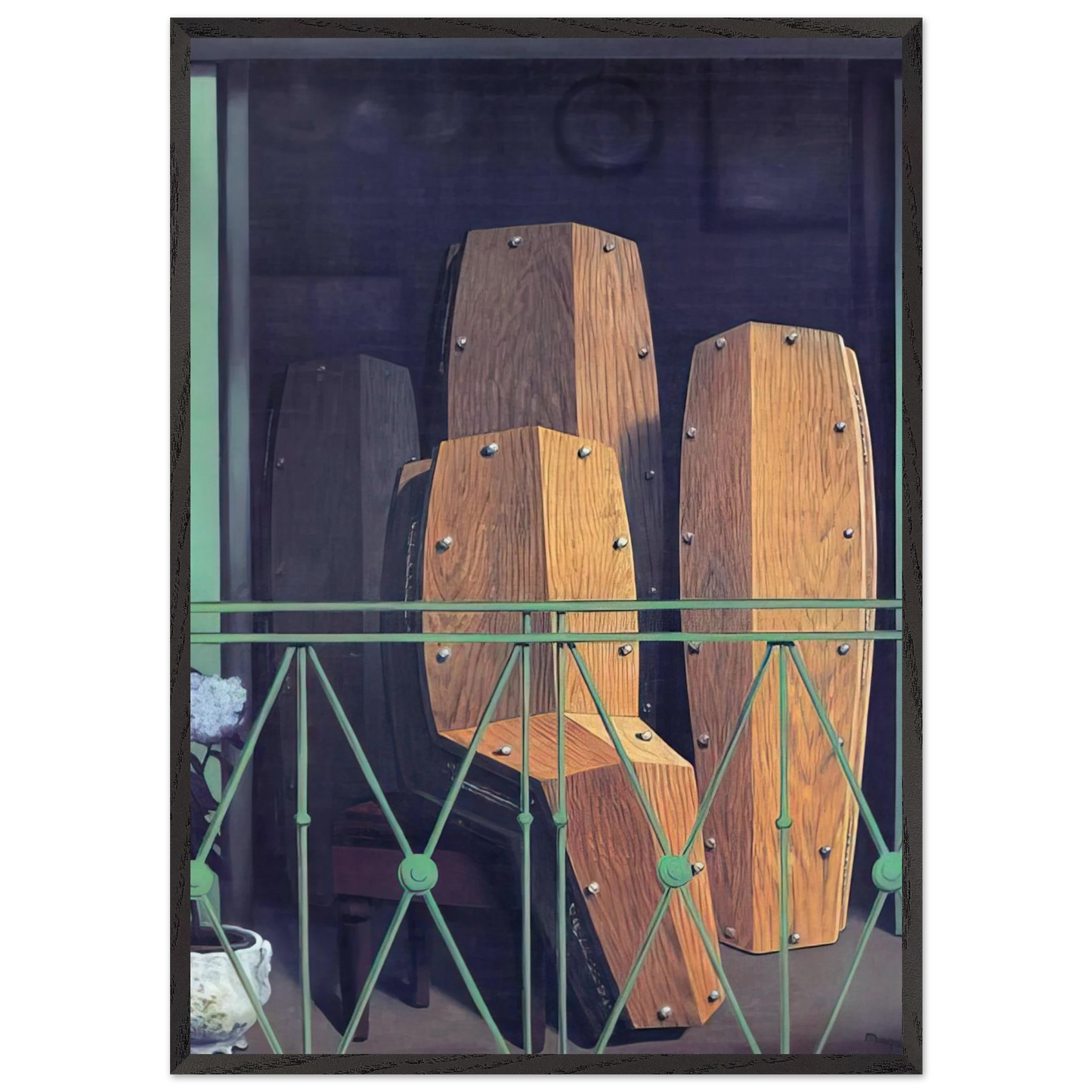 MANET S BALCONY 1950 - Rene Magritte 70x100 cm / 28x40 inches Framed Art Print – Black Wooden Frame