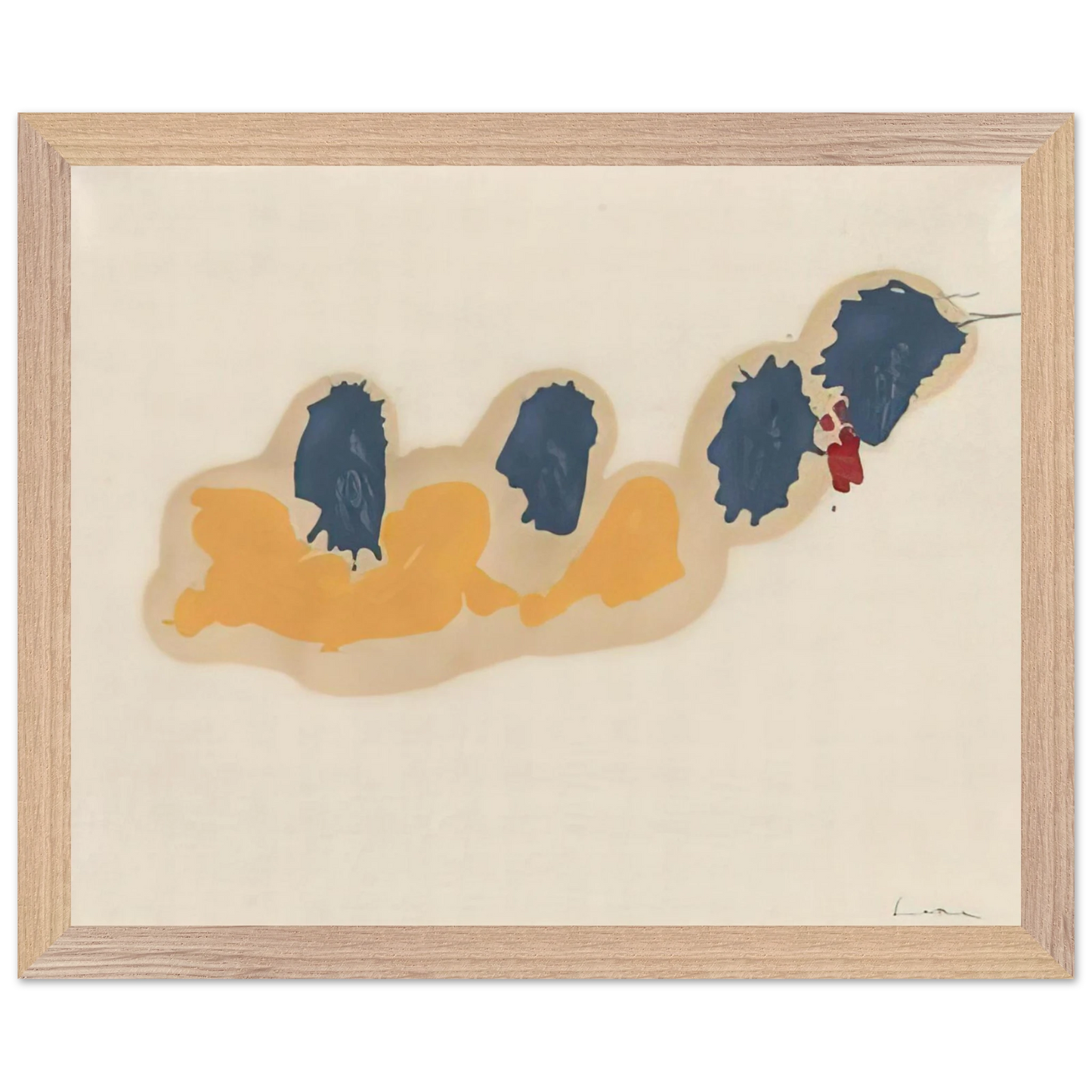 Helen Frankenthaler - April IV - 1960 Wall art - 13x18 cm / 5x7 inches - Premium Wooden Framed Poster With Fine Art Paper - White frame