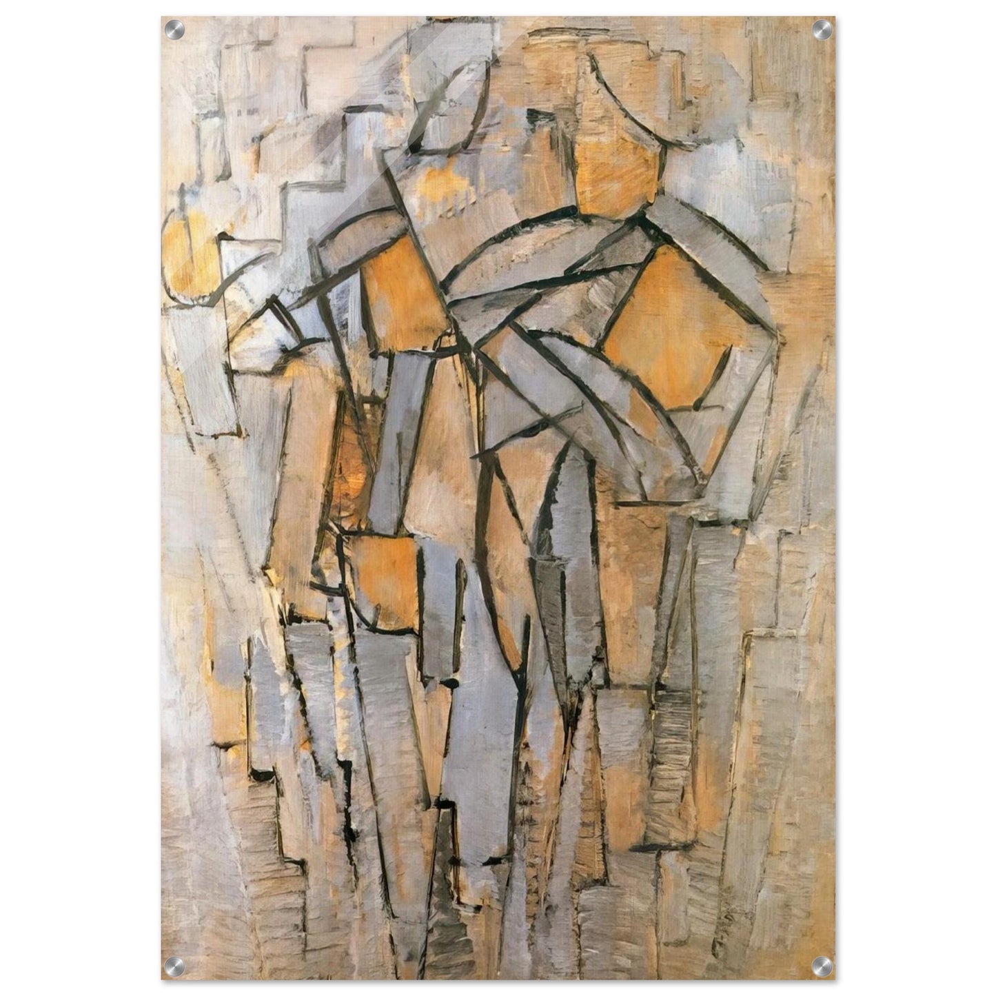 Composición en Gris – Azul - Piet Mondrian Acrylic Print - 70x100 cm / 28x40″ inches | Piet Mondrian Wall Art | Piet Mondrian Prints