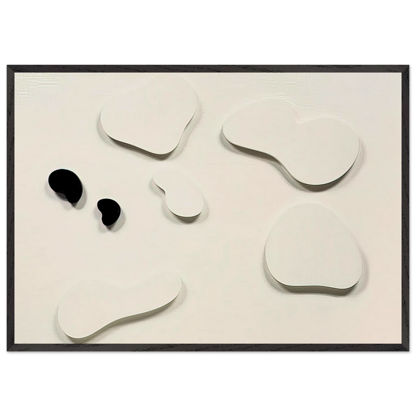 Constellation with 5 White Forms and 2 Black - Jean Arp 70x100 cm / 28x40 inches Framed Art Print – Black Wooden Frame