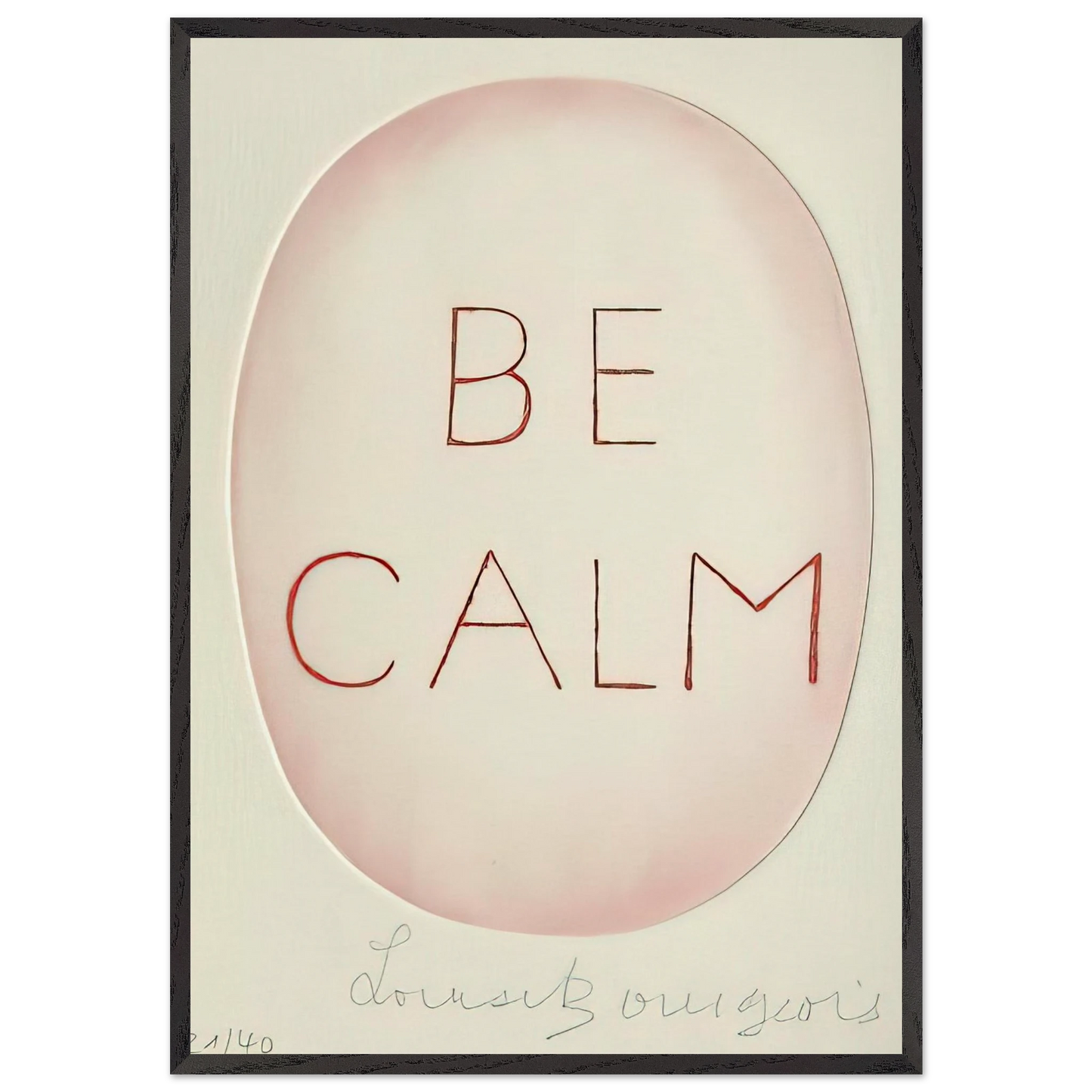 BE CALME OCTOBER 1ST 31ST - Louise Bourgeois 70x100 cm / 28x40 inches Framed Art Print – Black Wooden Frame