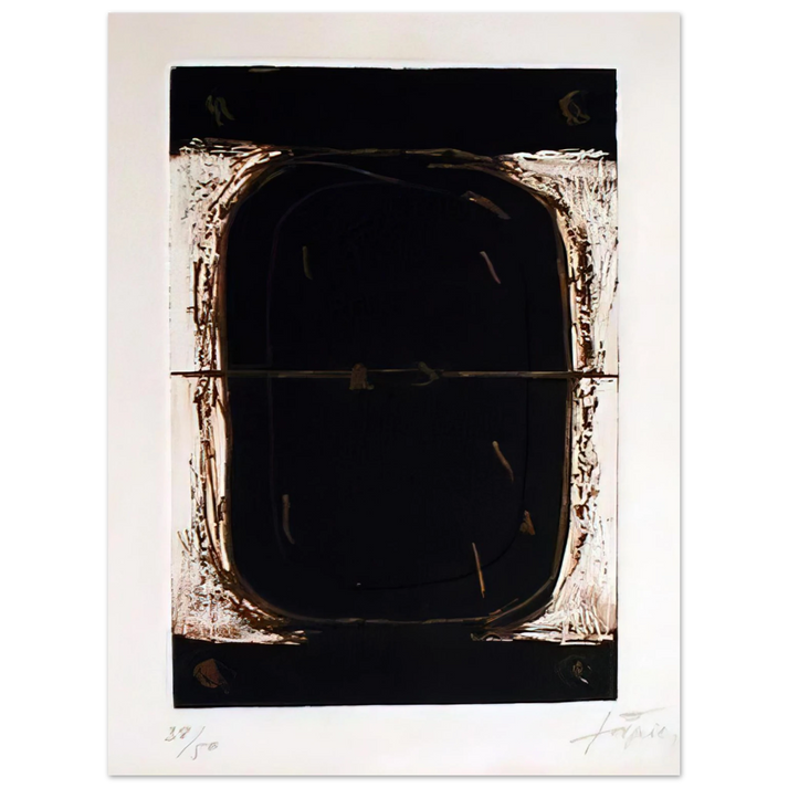 Antoni Tapies - ETCHING IN BROWN AND BURNT SIENNA 1962 75x100 cm / 30x40inches Fine Art Poster