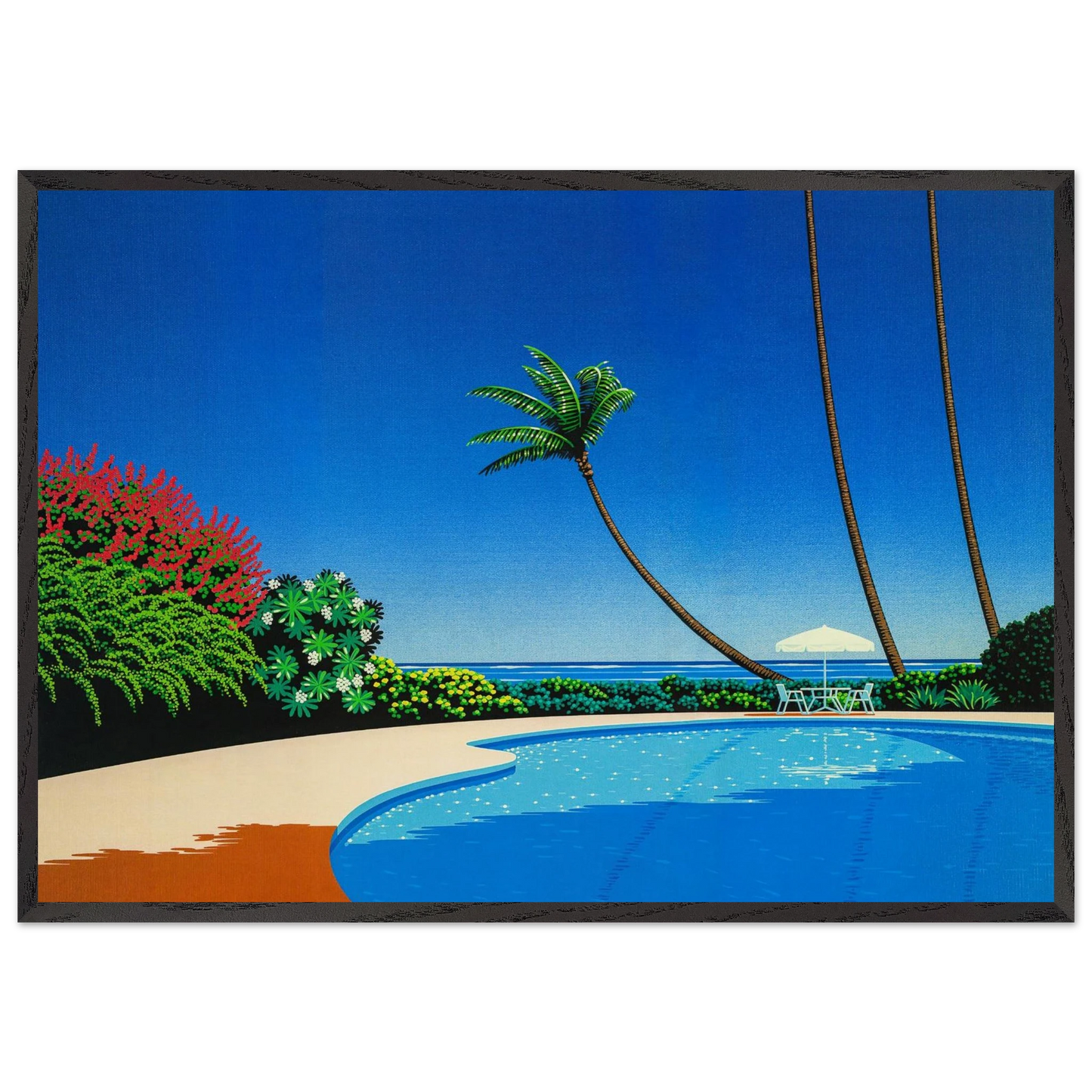 Shade of Palm Grove II - Hiroshi Nagai 70x100 cm / 28x40 inches Framed Art Print – Black Wooden Frame
