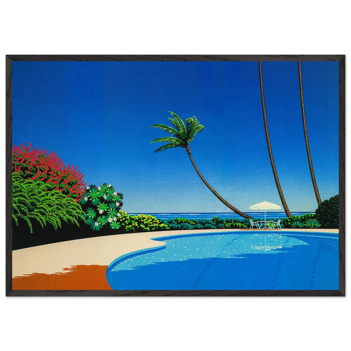Shade of Palm Grove II - Hiroshi Nagai 70x100 cm / 28x40 inches Framed Art Print – Black Wooden Frame