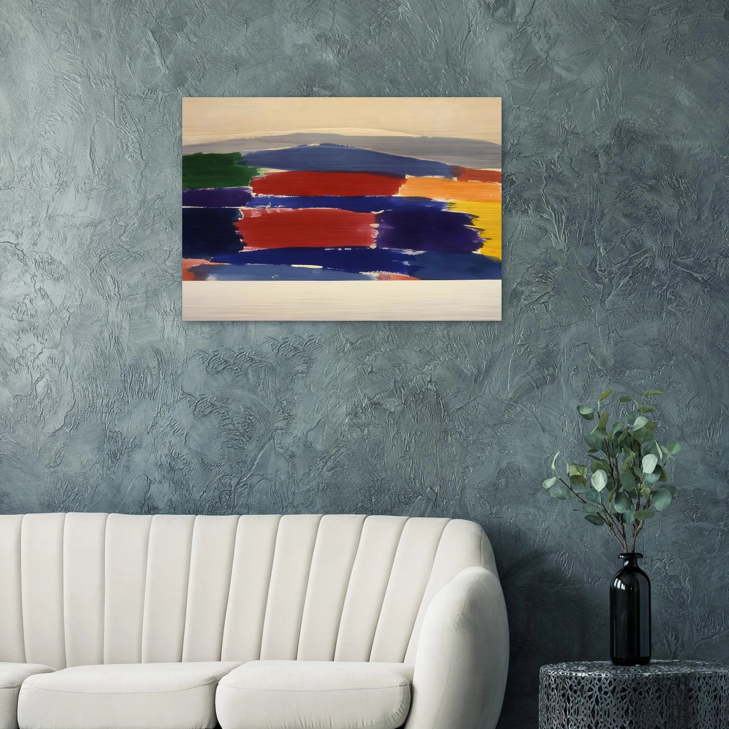 Village In The Moon - 1985 - Ronnie Landfield Brushed Aluminum Print - 70x100 cm / 28x40 inches | Ronnie Landfield Aluminum Print | Ronnie Landfield Prints
