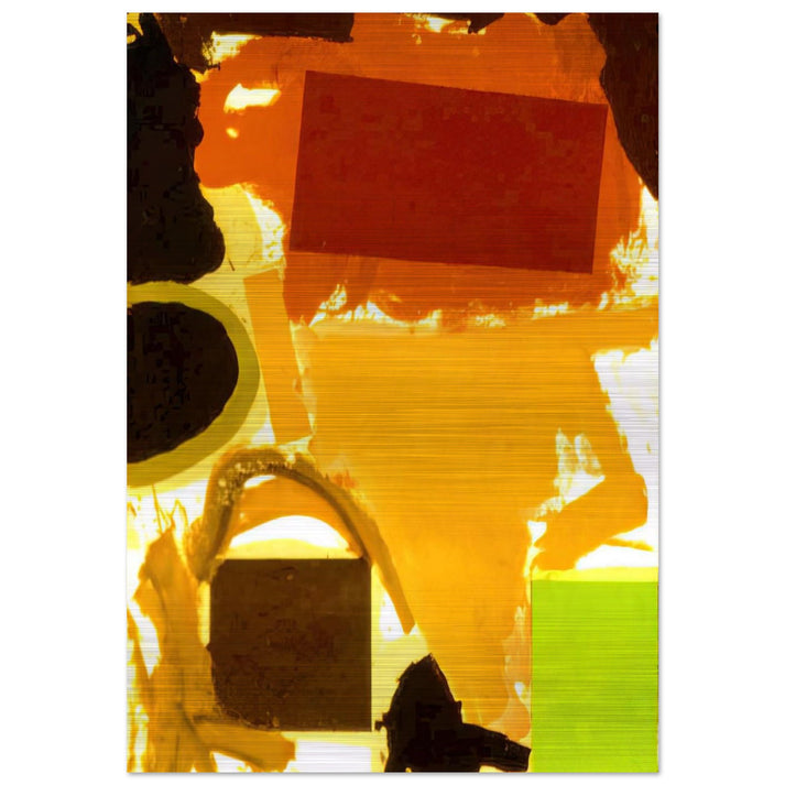 Abstract Painting with Boxes 2 - 1963 - Ronnie Landfield Brushed Aluminum Print - 70x100 cm / 28x40 inches | Ronnie Landfield Aluminum Print | Ronnie Landfield Prints