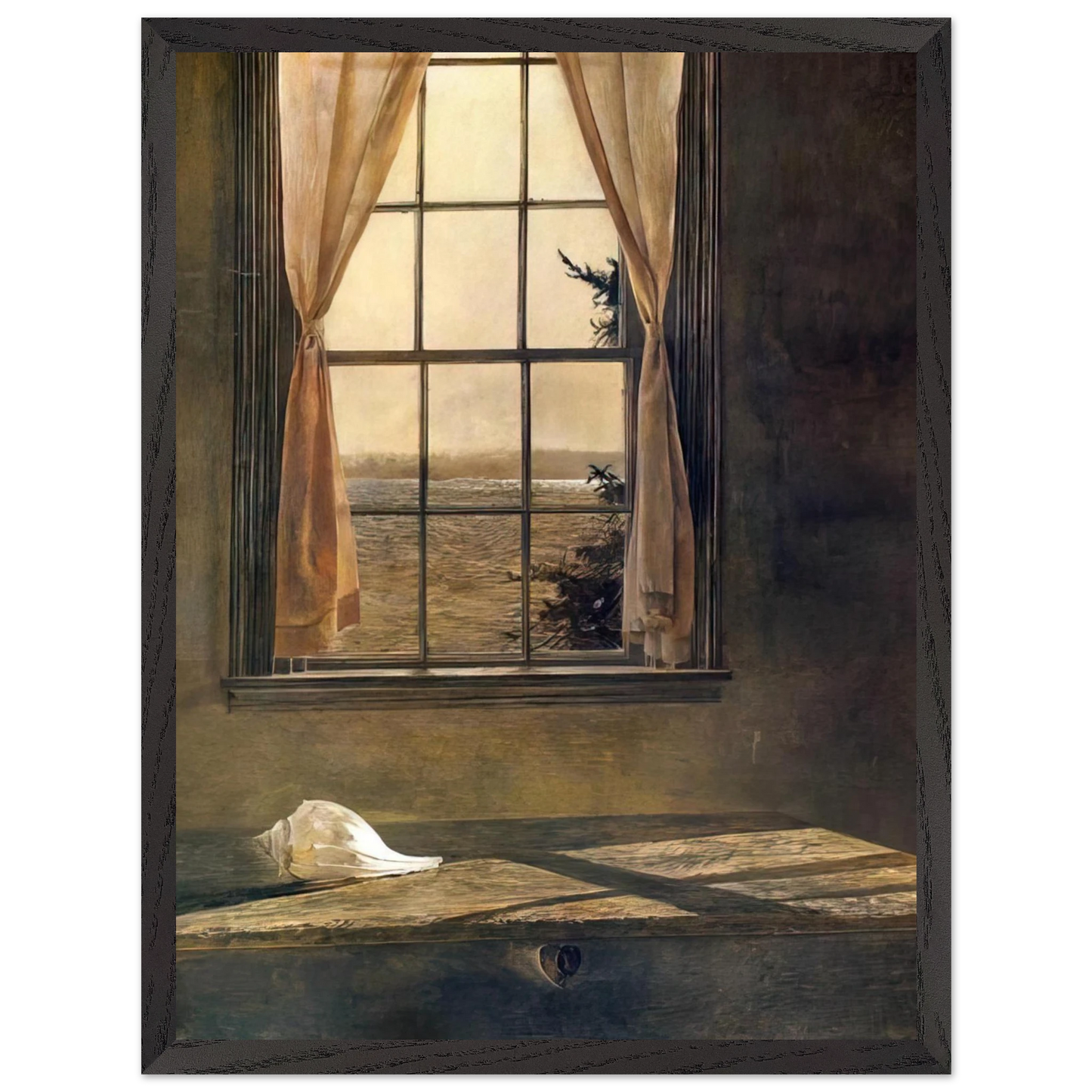 Andrew Wyeth - HER ROOM Wall Art - 60x80 cm / 24x32 inches - Premium Wooden Framed Poster With Fine Art Paper - Black frame
