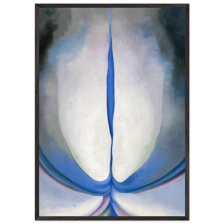 Blue Line N1 - Georgia OKeeffe 70x100 cm / 28x40 inches Framed Art Print – Black Wooden Frame