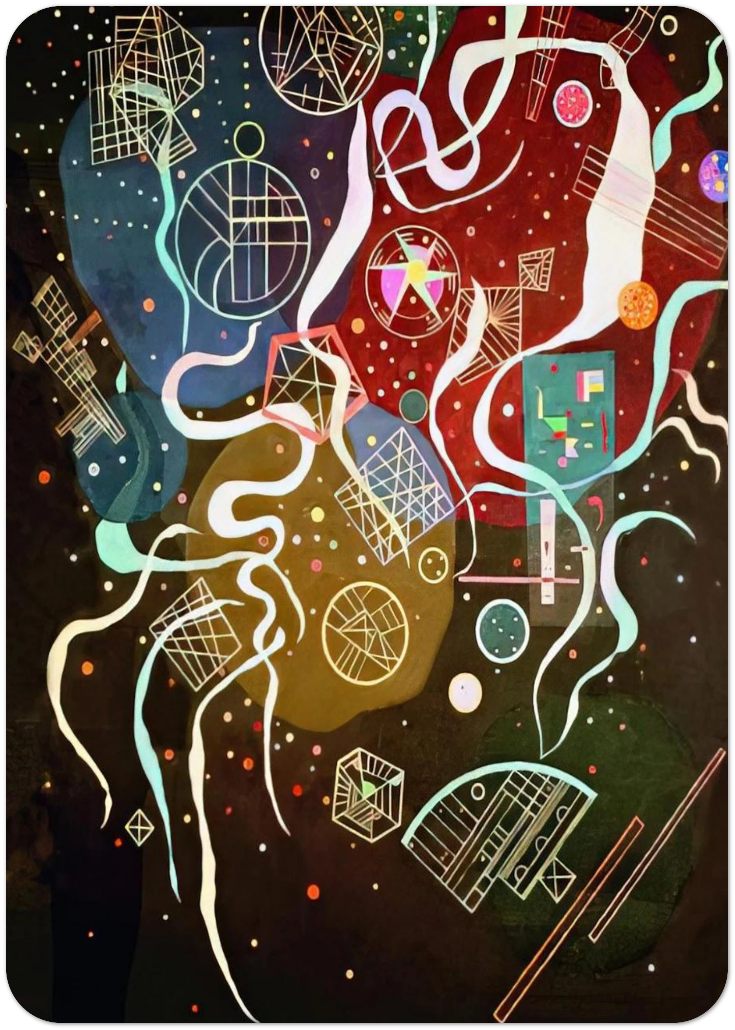 MOVEMENT I 1935 By Wassily Kandinsky Pack of 10 Post Cards | Wassily Kandinsky Post Cards | A6 (10.5 x 14.8 cm) - 4.1 x 5.8 inches