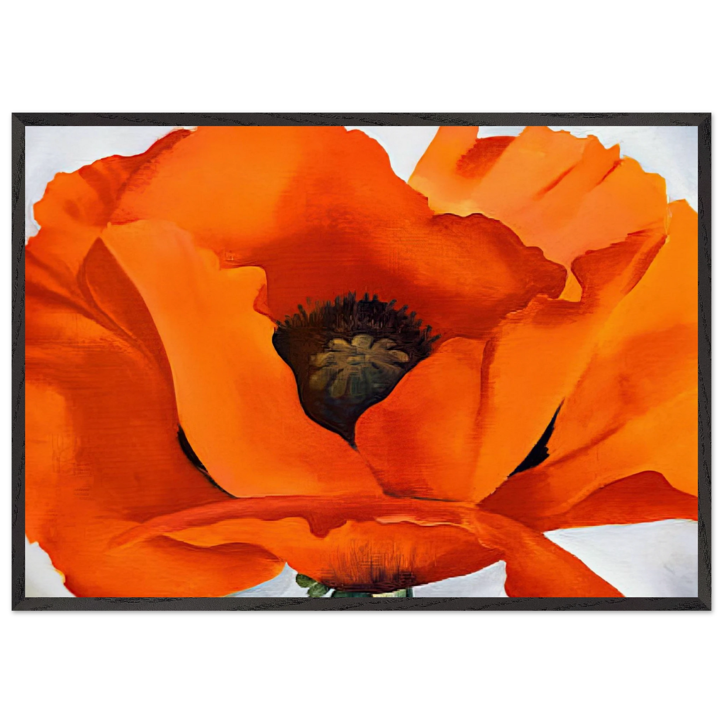 Red Poppy - Georgia OKeeffe 70x100 cm / 28x40 inches Framed Art Print – Black Wooden Frame