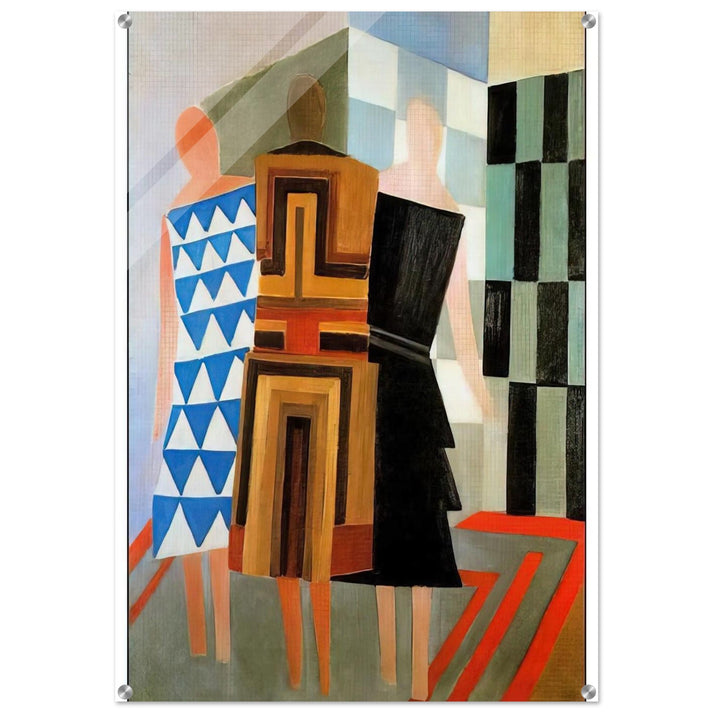 THREE WOMEN DRESSED SIMULTANEOUSLY - Sonia Delaunay Acrylic Print - 70x100 cm / 28x40″ inches