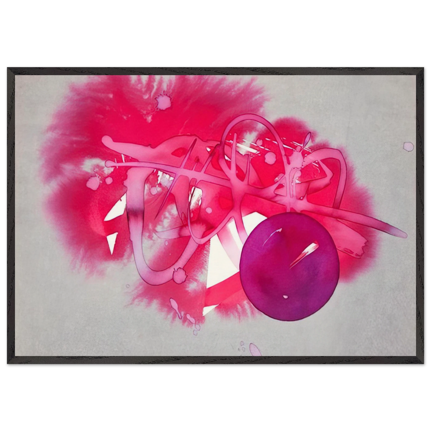 UNTITLED PURPLE CIRCLE - Luis Feito Framed Art Print – Black Wooden Frame - Default Title - -Framed Art Print