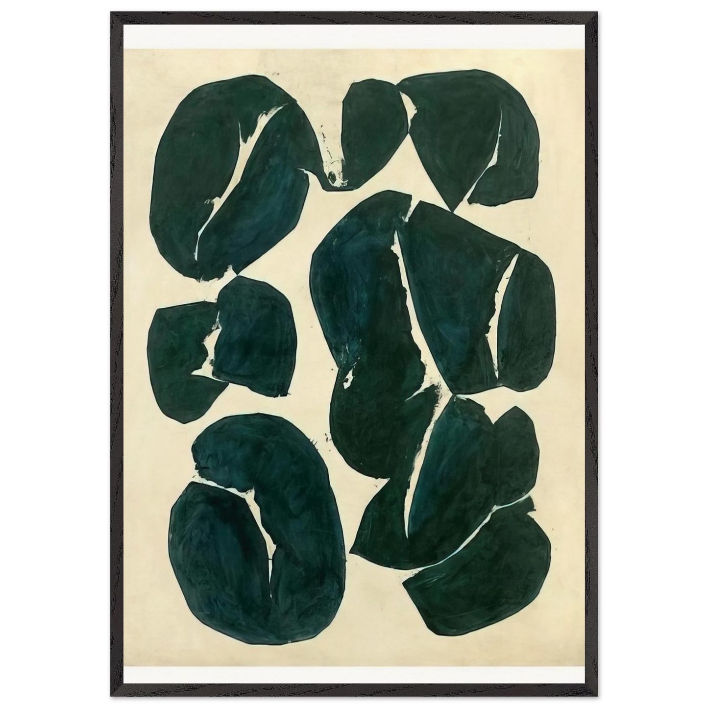 Meun - 1968 - Simon Hantai 70x100 cm / 28x40 inches Framed Art Print – Black Wooden Frame