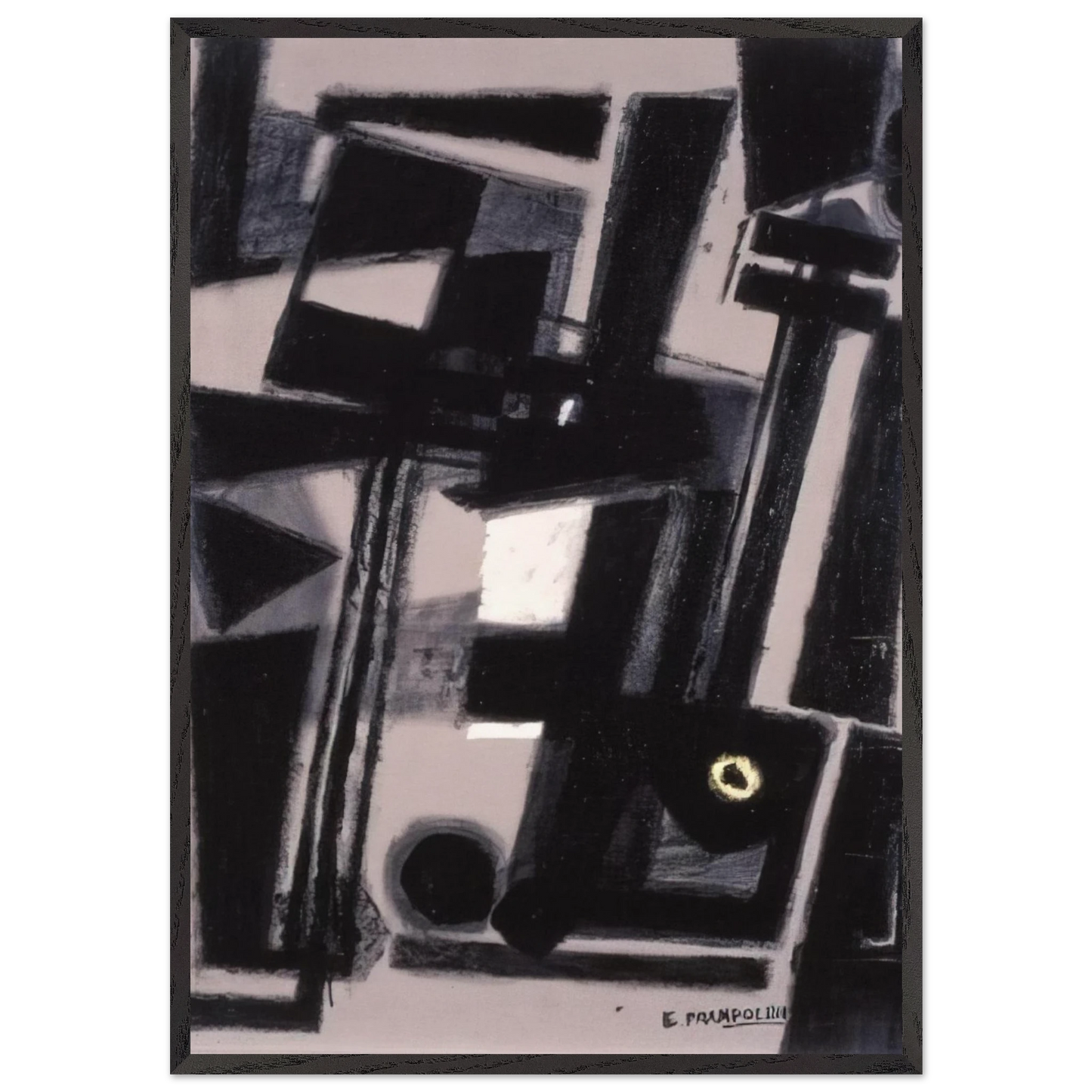 Composition N7 - Enrico Prampolini 70x100 cm / 28x40 inches Framed Art Print – Black Wooden Frame