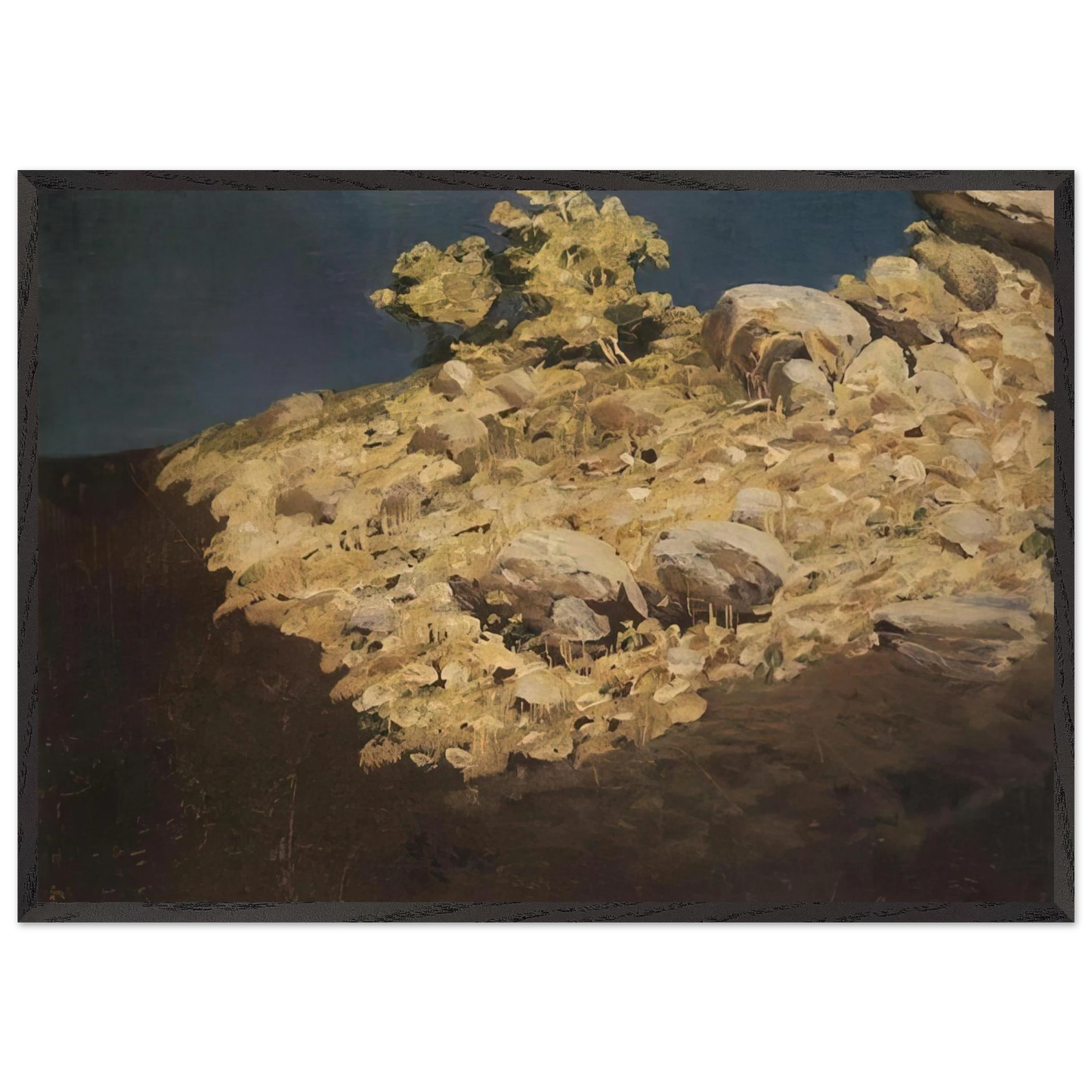 Mountain slope Crimea - Arkhyp Kuindzhi 70x100 cm / 28x40 inches Framed Art Print – Black Wooden Frame