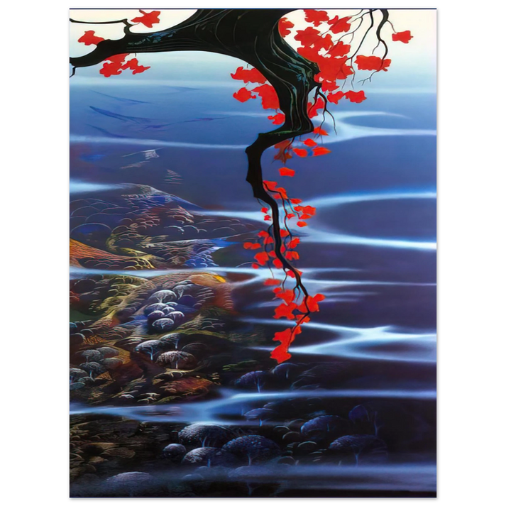 Eyvind Earle - Red Leaves 75x100 cm / 30x40inches Fine Art Poster