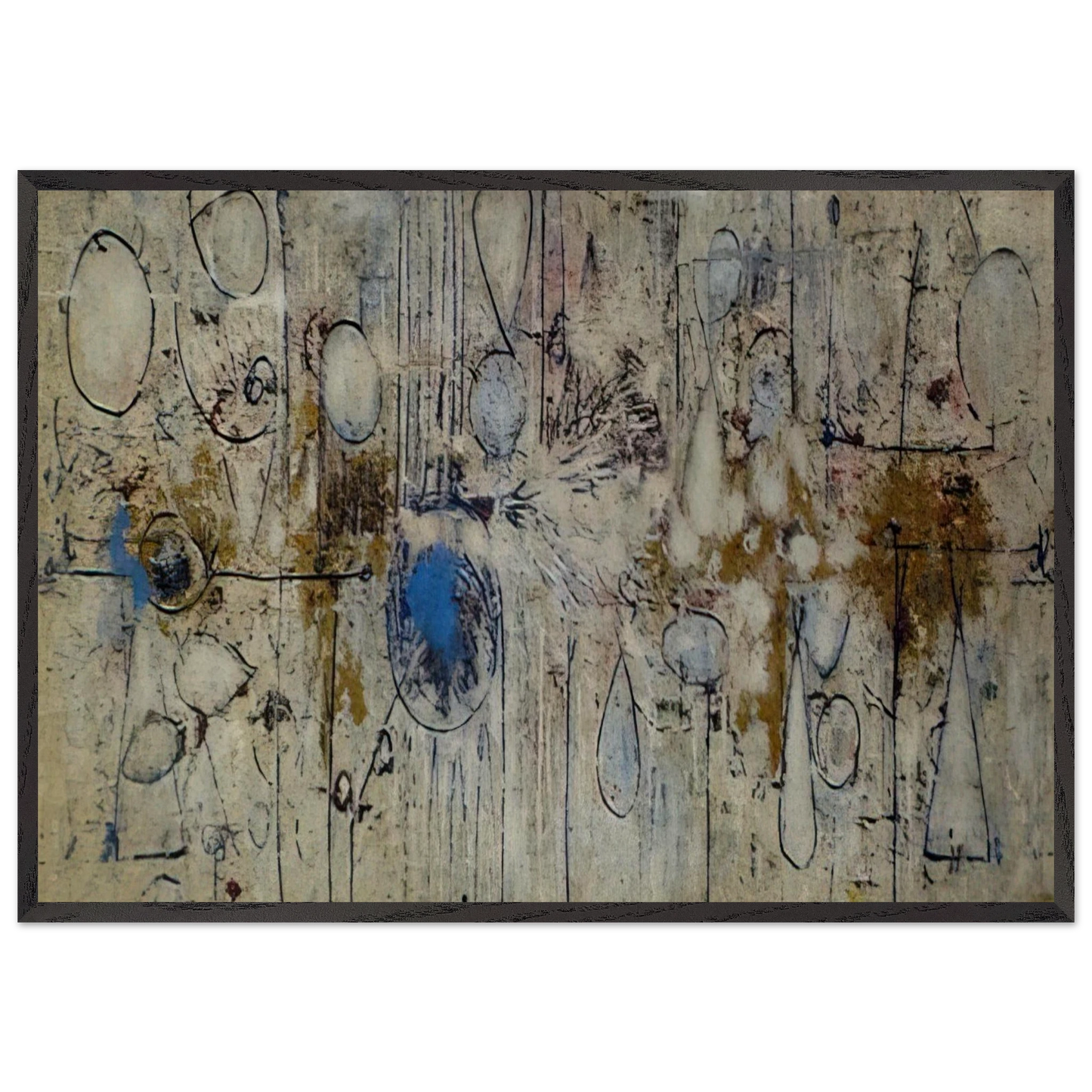 By the Sea - 1957 - Richard Pousette-Dart 70x100 cm / 28x40 inches Framed Art Print – Black Wooden Frame