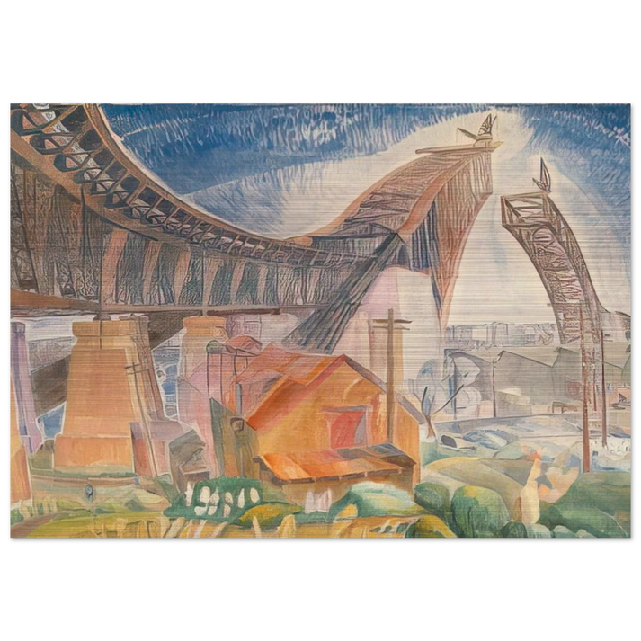 The Bridge in Curve - 1930 - Grace Cossington Smith Brushed Aluminum Print - 70x100 cm / 28x40 inches | Grace Cossington Smith Aluminum Print | Grace Cossington Smith Prints