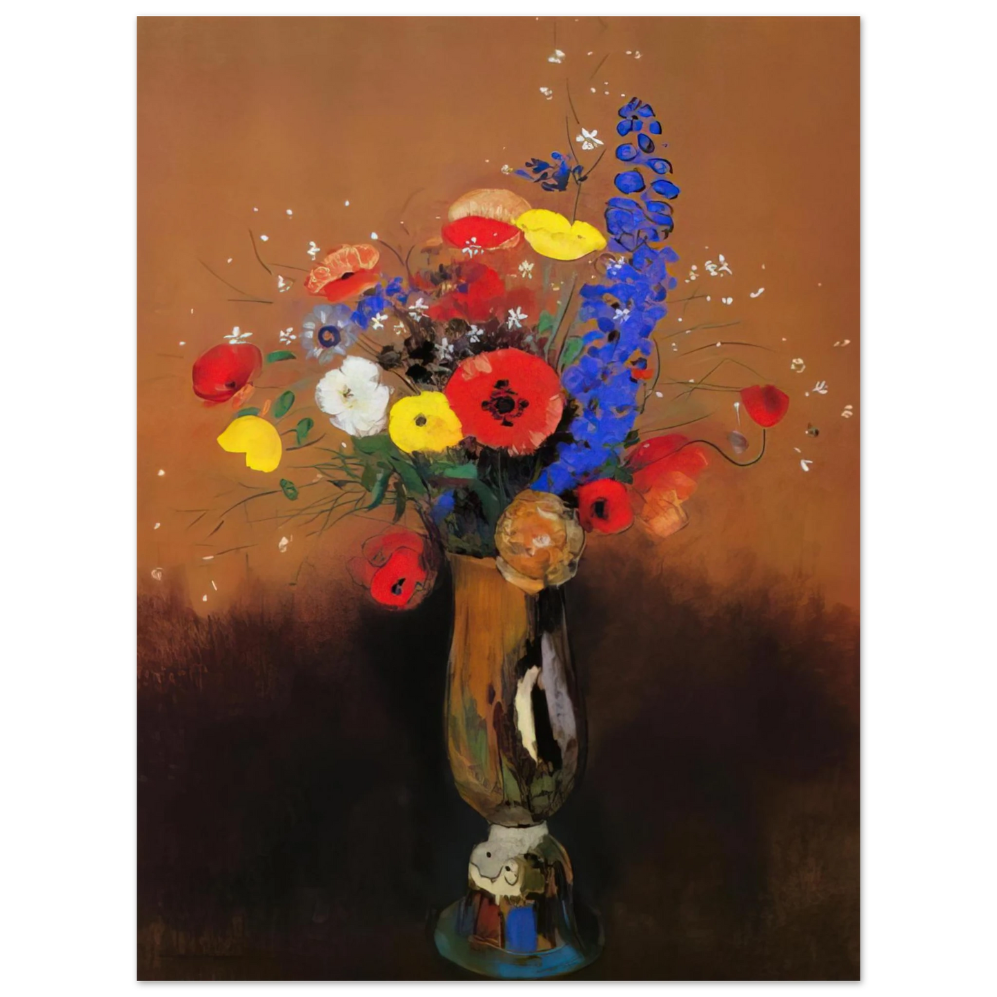 Odilon Redon - WILD FLOWERS IN A LONG NECKED VASE Fine Art Poster - Default Title