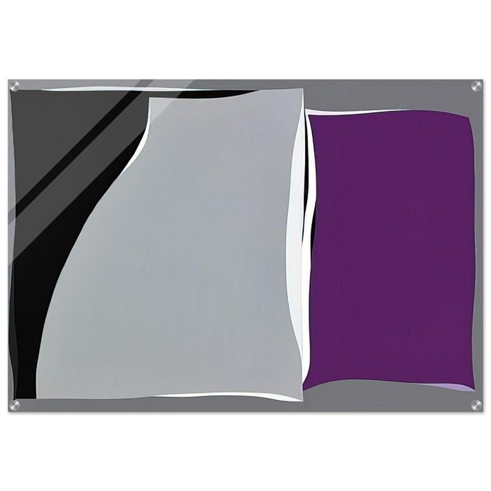 Black Gray Curves with Purple - 1960 - Karl Benjamin Acrylic Print - 70x100 cm / 28x40″ inches | Karl Benjamin Wall Art | Karl Benjamin Prints