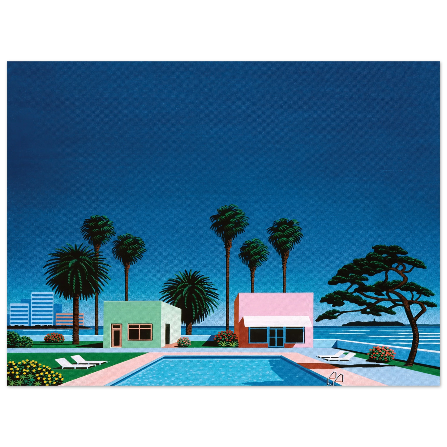 Hiroshi Nagai - Pacific Breeze Wall Art - 21x29.7 cm / 8x12" - Fine Art Poster - -