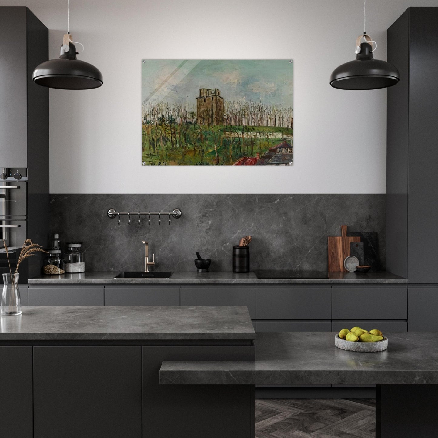 DONJON STREET - Maurice Utrillo Acrylic Print - 70x100 cm / 28x40″ inches