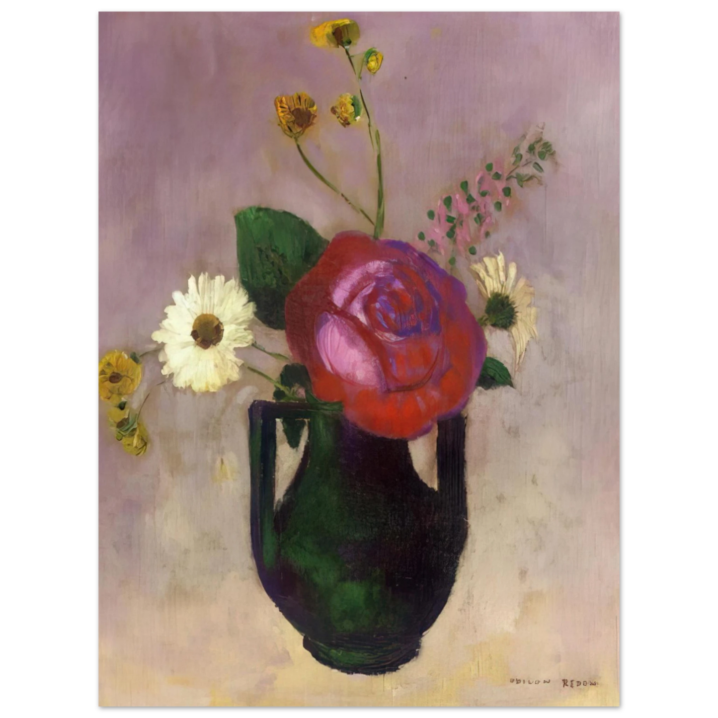 Odilon Redon - ROSE AND DAISY Fine Art Poster - Default Title