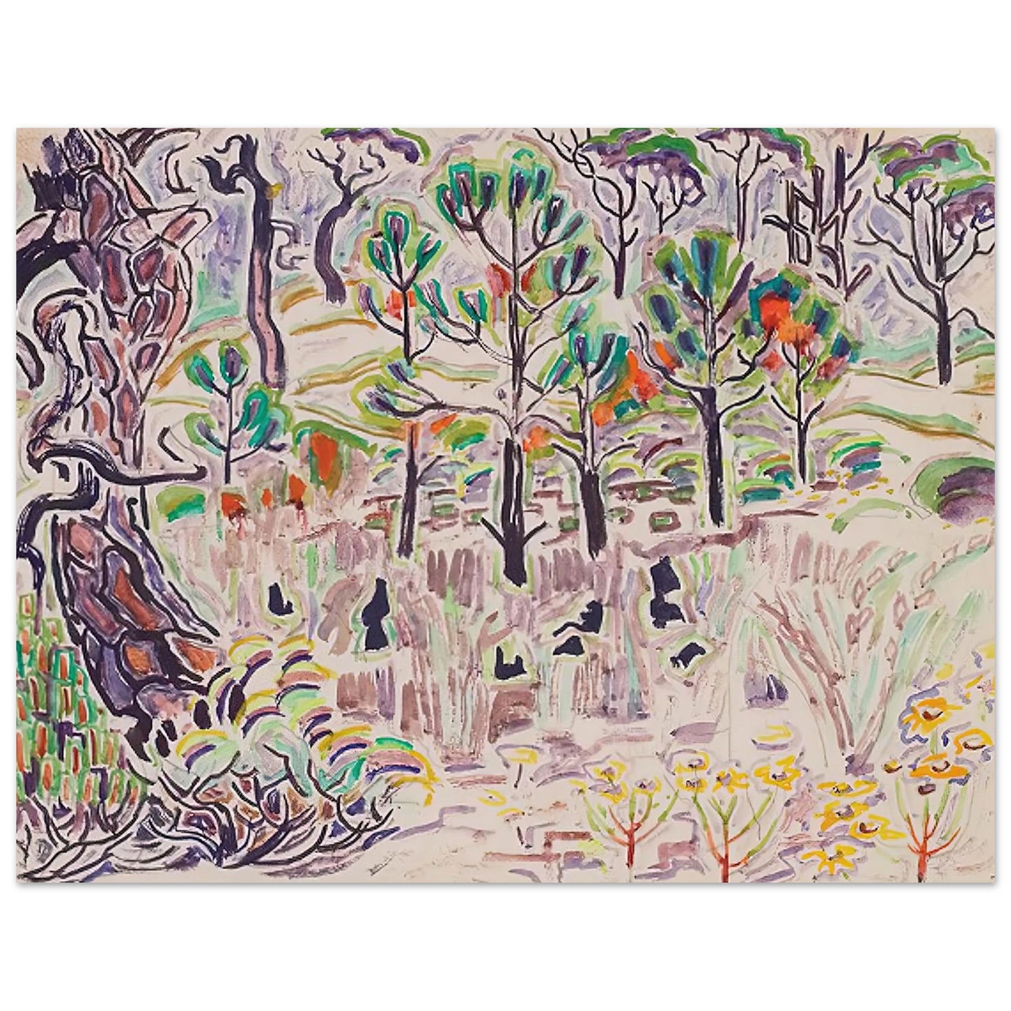 Walter Inglis Anderson - Walter Anderson Wall art - 50x70 cm / 20x28 Inches - Premium Wooden Framed Poster With Fine Art Paper - White frame