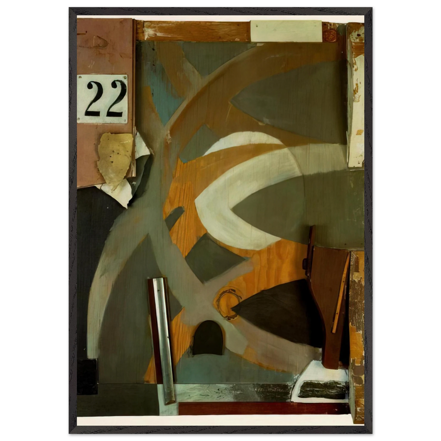 THE SPRING DOOR 1938 - Kurt Schwitters Framed Art Print – Black Wooden Frame - Default Title - -Framed Art Print