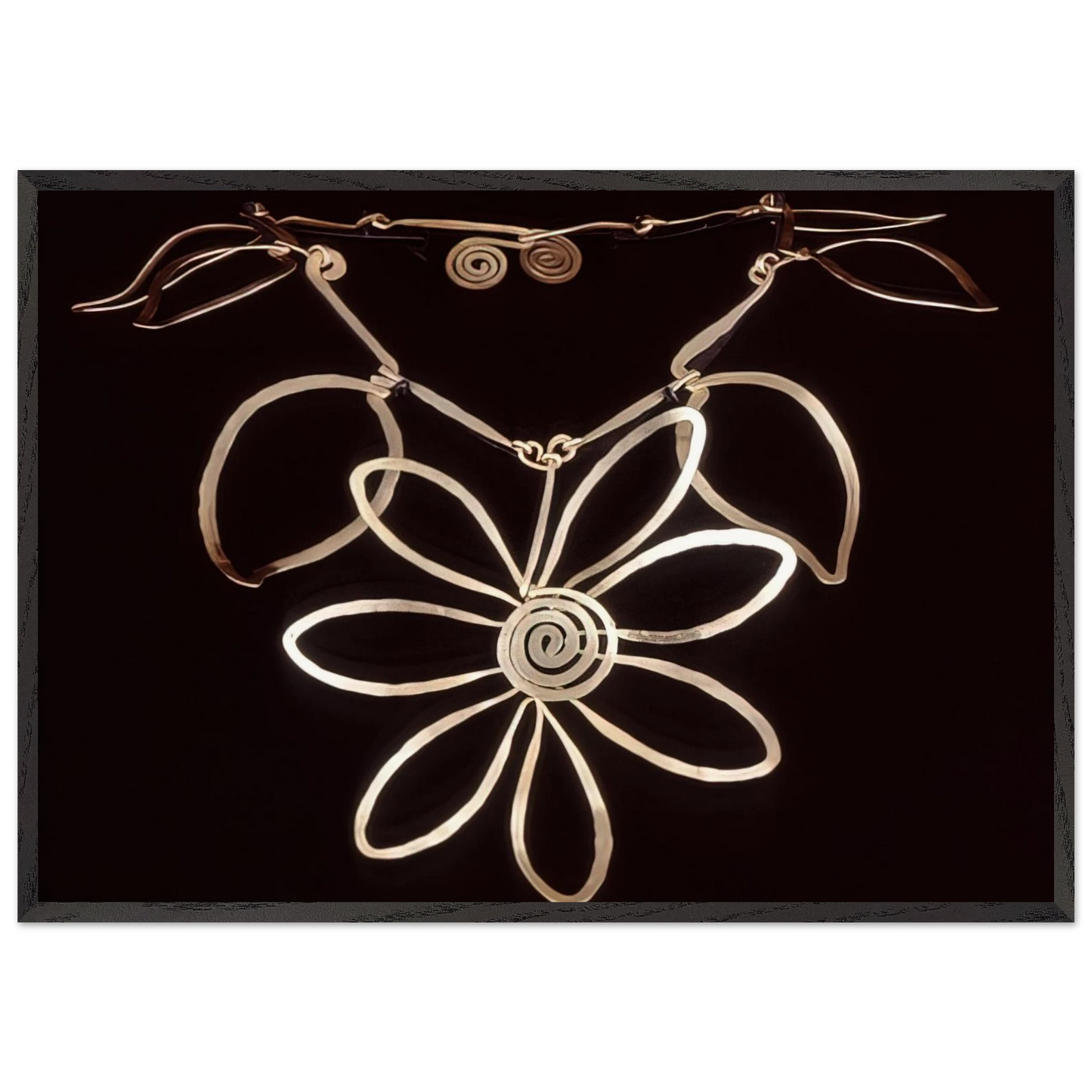 FLOWER NECKLACE 1938 - Alexander Calder Framed Art Print – Black Wooden Frame - Default Title - -Framed Art Print