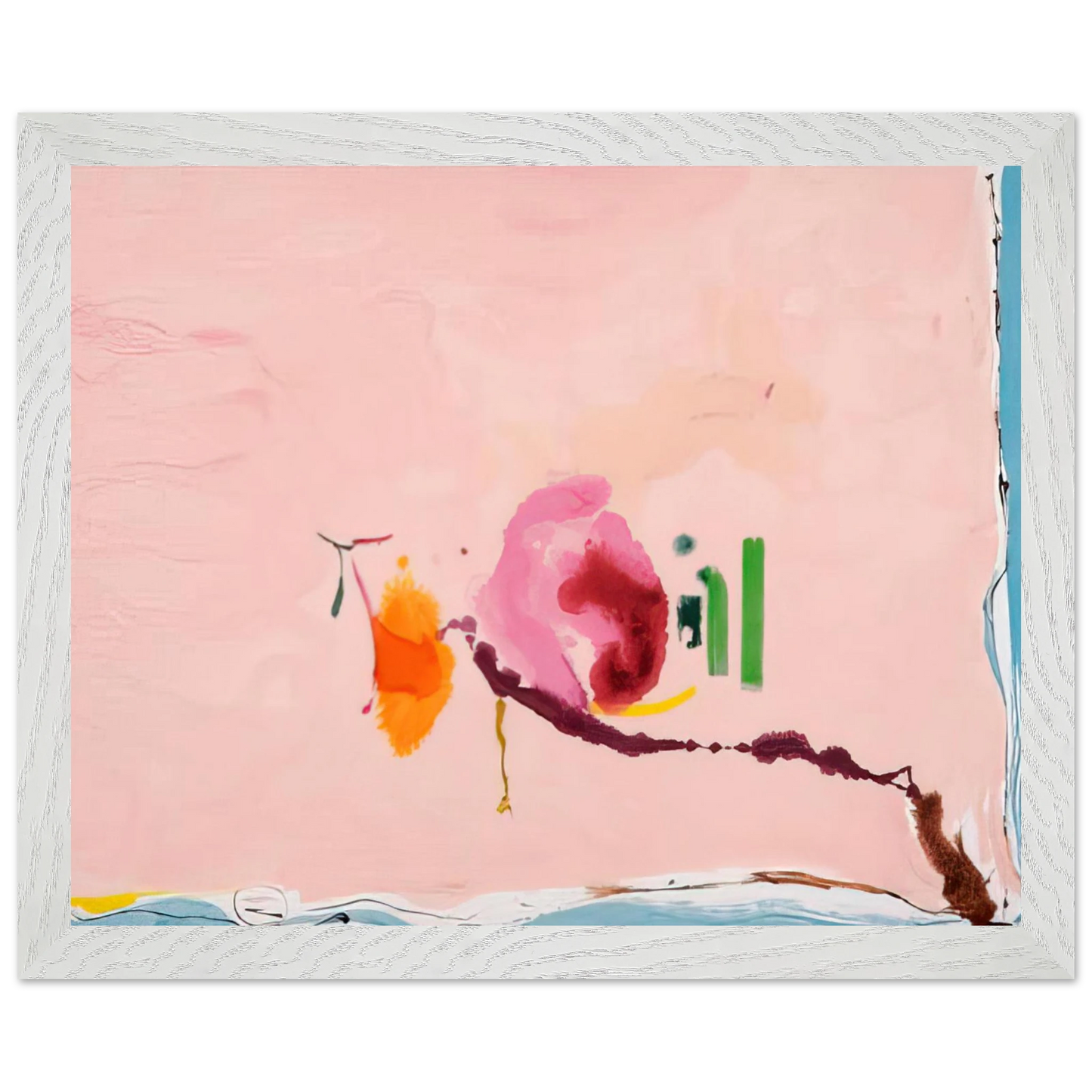 Helen Frankenthaler - Flirt - 1995 Wall art - 70x100 cm / 28x40 inches - Premium Wooden Framed Poster With Fine Art Paper - Black frame