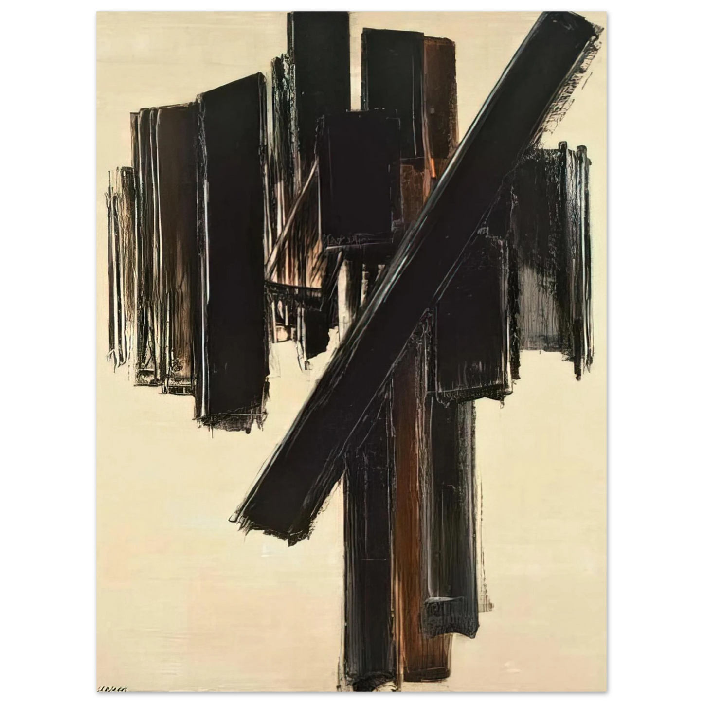 Pierre Soulages - Peinture, 10 juin 1958 - 1958 Fine Art Poster - Default Title