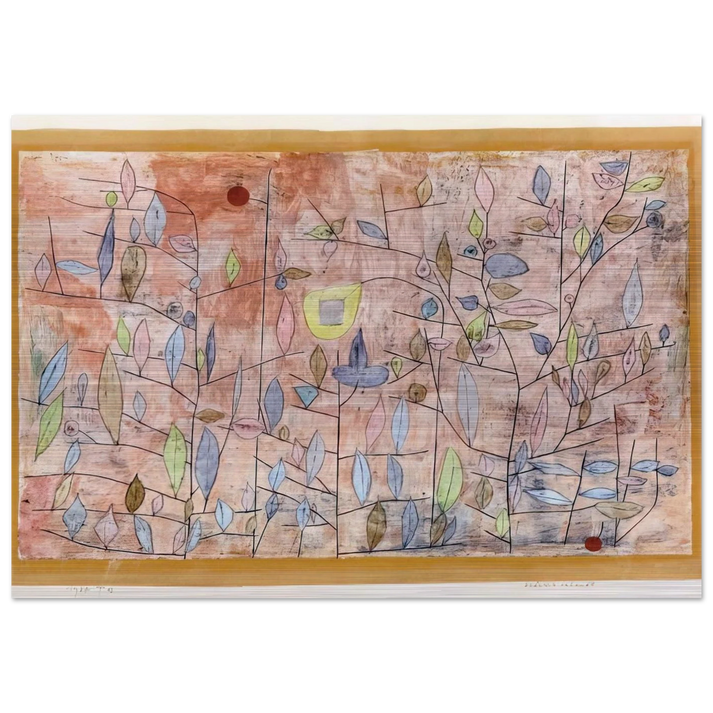 SPARSE FOLIAGE 1934 - Paul Klee Brushed Aluminum Print - 70x100 cm / 28x40 inches | Paul Klee Aluminum Print | Paul Klee Prints