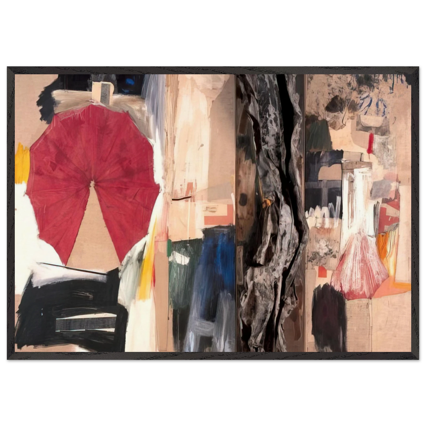 ALLEGORY 1960 - Robert Rauschenberg 70x100 cm / 28x40 inches Framed Art Print – Black Wooden Frame