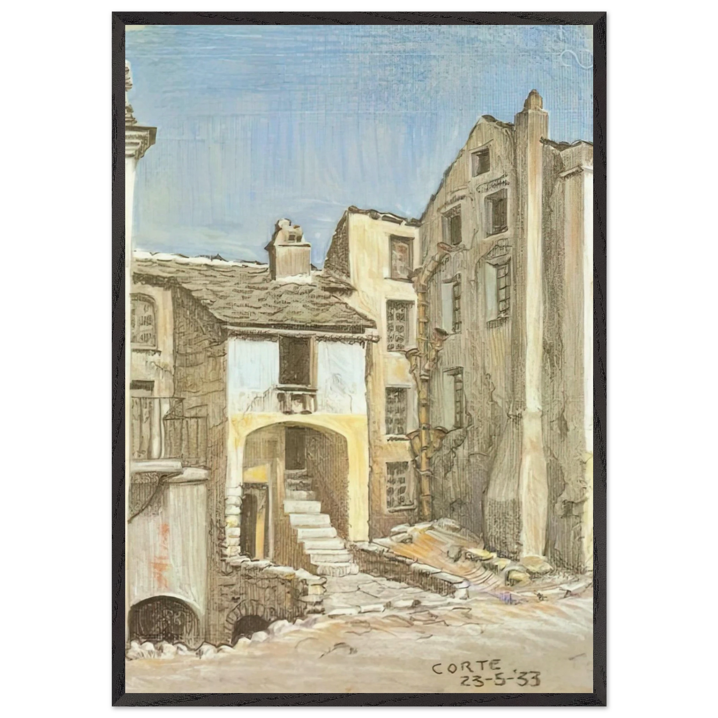 CORTE CORSICA - MC Escher Framed Art Print – Black Wooden Frame - Default Title - -Framed Art Print