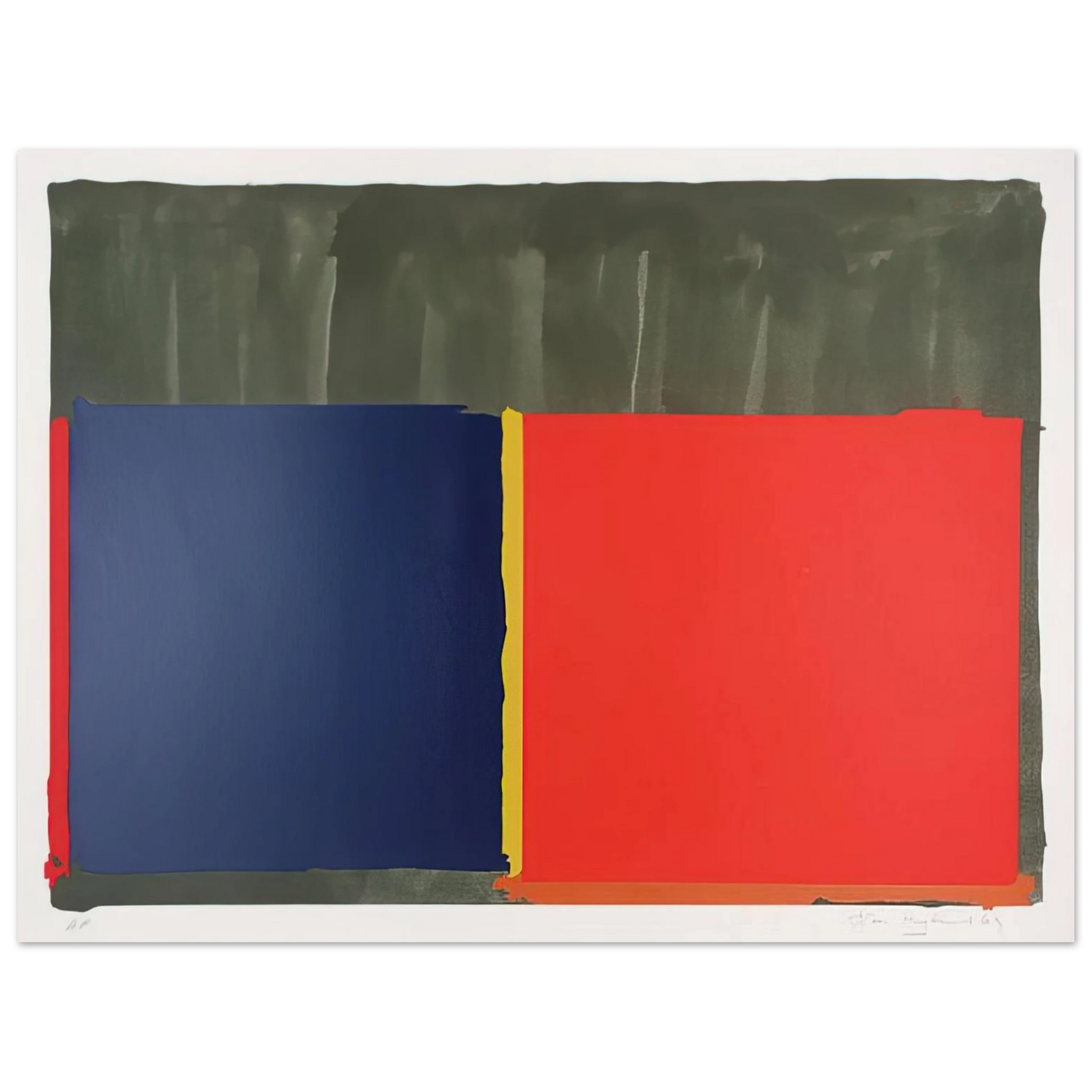 John Hoyland - Red, Blue - 1969 Fine Art Poster - Default Title