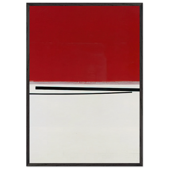 Square Motif in White and Indian Red - 1960 - Victor Pasmore 70x100 cm / 28x40 inches Framed Art Print – Black Wooden Frame