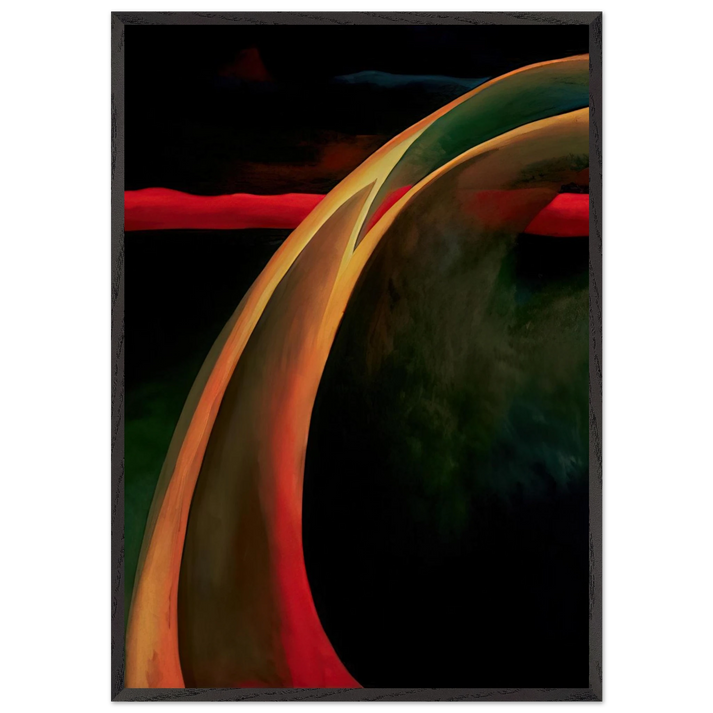 Red and Orange Streak - Georgia OKeeffe 70x100 cm / 28x40 inches Framed Art Print – Black Wooden Frame