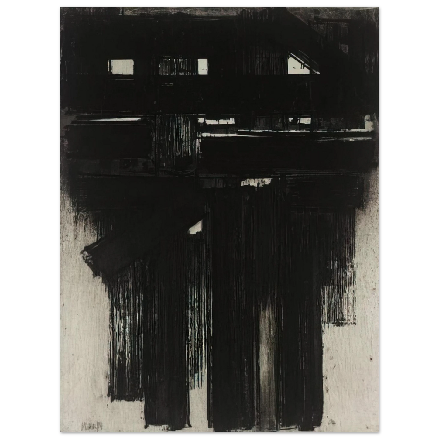 Pierre Soulages - Untitled Intaglio - 1956 Fine Art Poster - Default Title