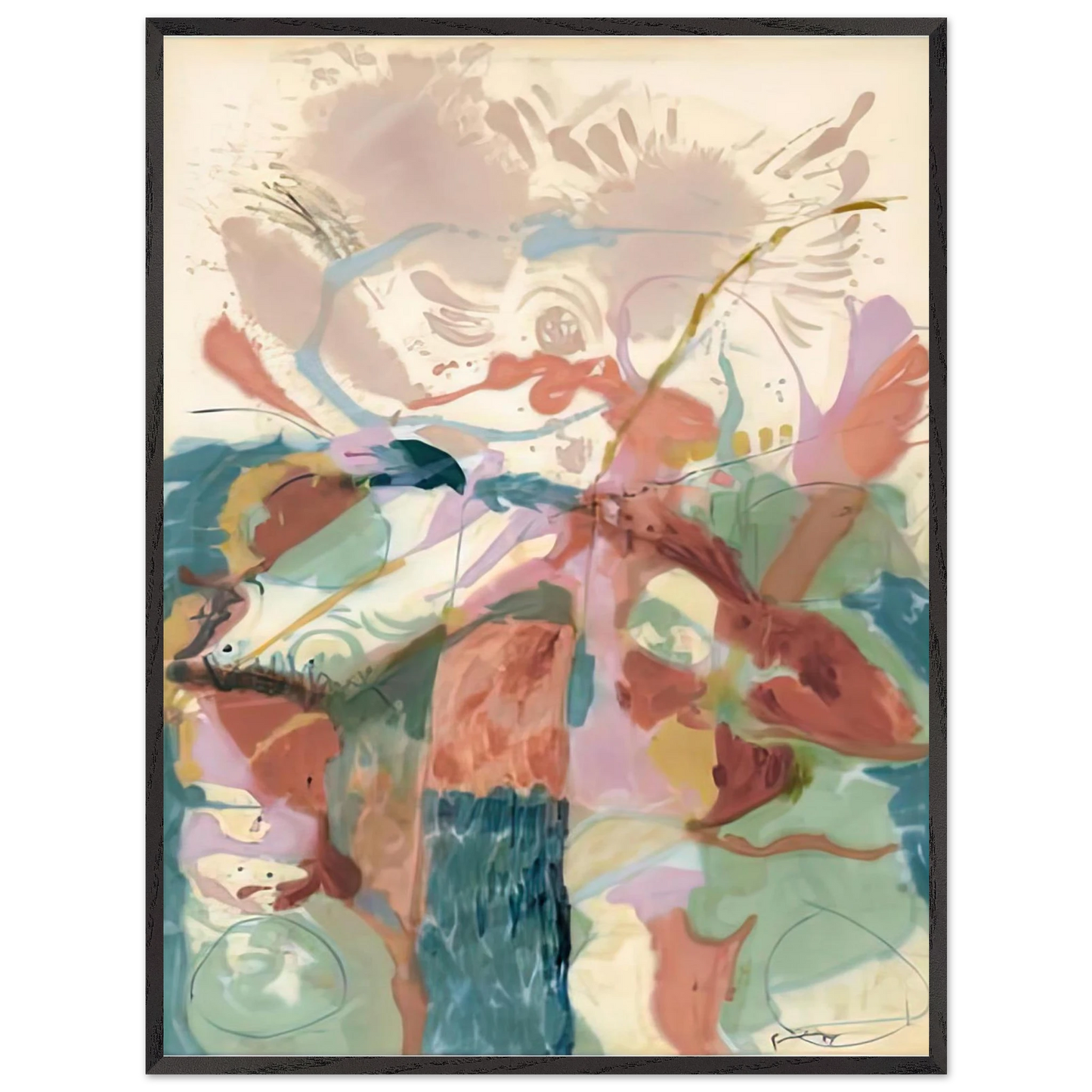 Helen Frankenthaler - Jacob's Ladder, 1957- Wall Art - 60x80 cm / 24x32 inches - Premium Wooden Framed Poster With Fine Art Paper - Wood frame