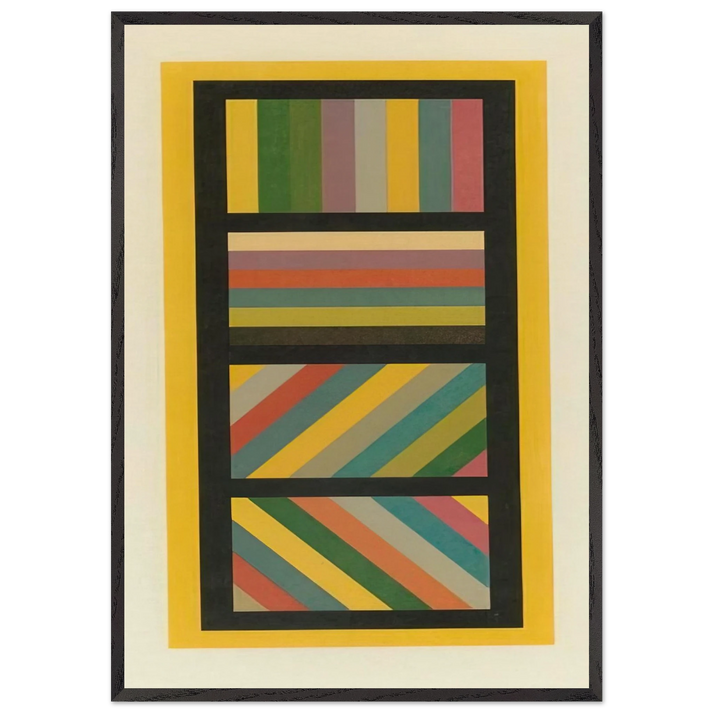 Bands of Color in Four Directions - Sol LeWitt 70x100 cm / 28x40 inches Framed Art Print – Black Wooden Frame